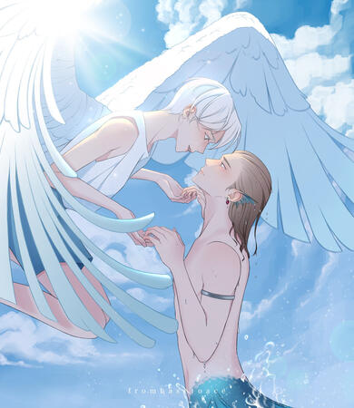 left = full body, right = half body, detailed background